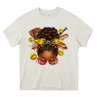 Cream softball afro messy bun Heavy Core Tee - texasbilliewilder