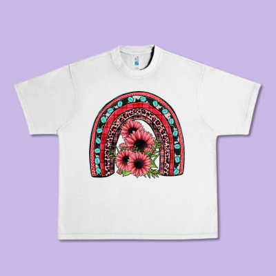 Valentines Sunflower Rainbow Urban Heavy Tee Designed By Jahusdesignshop