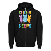 Black chillin' with my peeps Zipper Hoodie - MaliasSmallBusiness