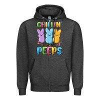 Charcoal Heather chillin' with my peeps Zipper Hoodie - MaliasSmallBusiness