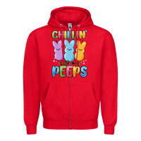 Red chillin' with my peeps Zipper Hoodie - MaliasSmallBusiness