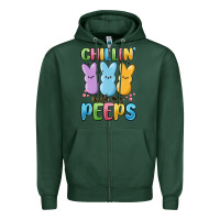 Sports Green chillin' with my peeps Zipper Hoodie - MaliasSmallBusiness
