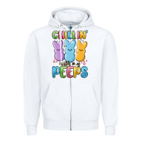 White chillin' with my peeps Zipper Hoodie - MaliasSmallBusiness