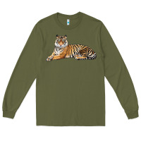 Army Green Tiger Long Sleeve Tee - LillyAllenDesigns