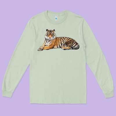 Tiger Long Sleeve Tee Designed By Lillyallendesigns