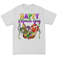 Dove Grey Happy Mardi Gras Fleur De Lis King Cake Crawfish Premium Tee - RanaPortraitStore