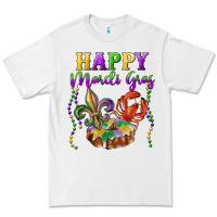 White Happy Mardi Gras Fleur De Lis King Cake Crawfish Premium Tee - RanaPortraitStore