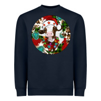 Navy Christmas cow gemstone Heavyweight Sweatshirt - Artiststas