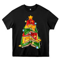Black christmas book tree Heavy Core Tee - Zillion Design Studio