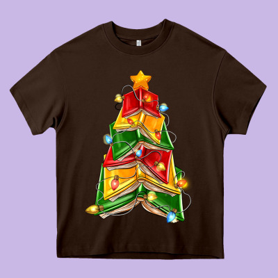 Heavy Core Tee christmas book tree