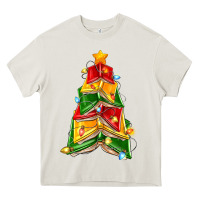 Cream christmas book tree Heavy Core Tee - Zillion Design Studio
