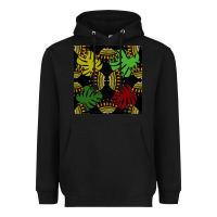 Black african and leaf seamless pattern Heavyweight Hoodie - BundleAndBundleShop