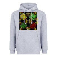 Heather Grey african and leaf seamless pattern Heavyweight Hoodie - BundleAndBundleShop
