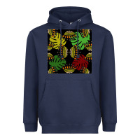 Navy african and leaf seamless pattern Heavyweight Hoodie - BundleAndBundleShop
