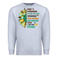 Heather Grey inspirational flower and quote design Premium Sweatshirt - LillyAllenDesigns