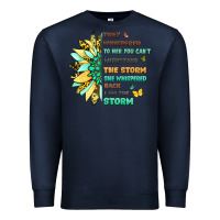 Navy inspirational flower and quote design Premium Sweatshirt - LillyAllenDesigns