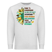 Oatmeal Heather inspirational flower and quote design Premium Sweatshirt - LillyAllenDesigns