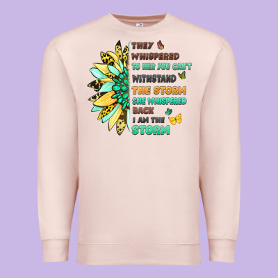 Inspirational Flower And Quote Design Premium Sweatshirt Designed By Lillyallendesigns