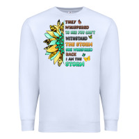 White inspirational flower and quote design Premium Sweatshirt - LillyAllenDesigns