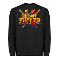Black softball sister Heavyweight Sweatshirt - AdoDesignShop