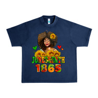 Navy afro woman juneteenth 1865 Urban Heavy Tee - AdoDesignShop