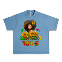 Pebble Blue afro woman juneteenth 1865 Urban Heavy Tee - AdoDesignShop