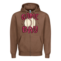 Chestnut game day baseball Zipper Hoodie - MaliasSmallBusiness