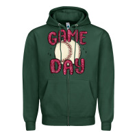 Sports Green game day baseball Zipper Hoodie - MaliasSmallBusiness