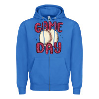 True Royal game day baseball Zipper Hoodie - MaliasSmallBusiness