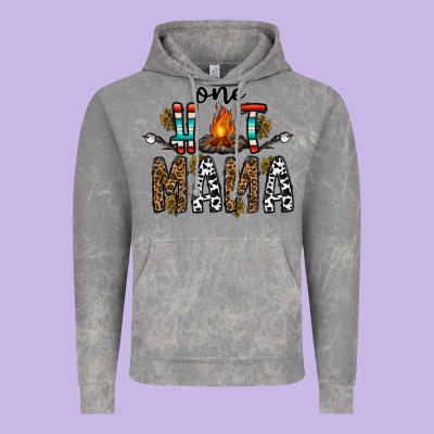 One Hot Mama Vintage Hoodie Designed By Cowhidedigitalart