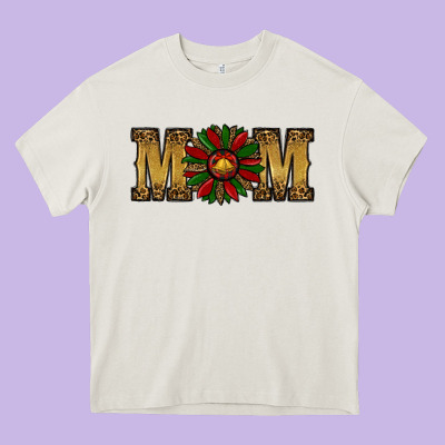 Heavy Core Tee Christmas Sunflower Mom