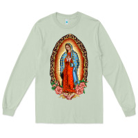 Our Lady Of Guadalupe Leopard And Roses Long Sleeve Tee | Teevron