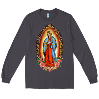 Smoke our lady of guadalupe leopard and roses Long Sleeve Tee - BarkalooDesign