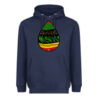 Navy teardrop african pattern Heavyweight Hoodie - BundleAndBundleShop