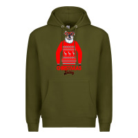 Army Green Christmas Buldog Premium Hoodie - Bettercallsaul