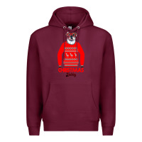 Burgundy Christmas Buldog Premium Hoodie - Bettercallsaul