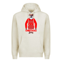 Oatmeal Heather Christmas Buldog Premium Hoodie - Bettercallsaul