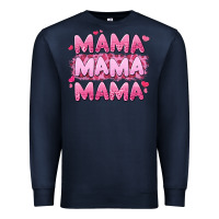 Navy mama mama mama valentine's day Premium Sweatshirt - LillyAllenDesigns