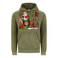 Vintage Olive fa la la la la christmas santa claus coffee cup Vintage Hoodie - FaDigitalArtStudio