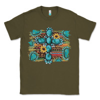 Army Green western gemstone cross sunflowers serape leopard glitter Classic Tee - Artiststas