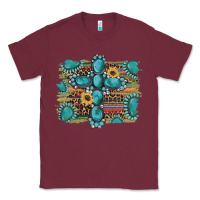 Burgundy western gemstone cross sunflowers serape leopard glitter Classic Tee - Artiststas