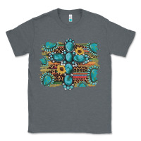 Charcoal Heather western gemstone cross sunflowers serape leopard glitter Classic Tee - Artiststas