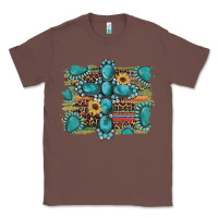 Chestnut western gemstone cross sunflowers serape leopard glitter Classic Tee - Artiststas