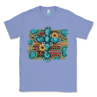 Colony Blue western gemstone cross sunflowers serape leopard glitter Classic Tee - Artiststas