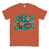 Copper western gemstone cross sunflowers serape leopard glitter Classic Tee - Artiststas