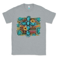 Heather Grey western gemstone cross sunflowers serape leopard glitter Classic Tee - Artiststas