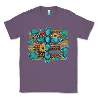 Lavender western gemstone cross sunflowers serape leopard glitter Classic Tee - Artiststas