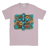 Lilac western gemstone cross sunflowers serape leopard glitter Classic Tee - Artiststas