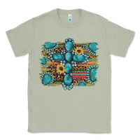 Matcha western gemstone cross sunflowers serape leopard glitter Classic Tee - Artiststas