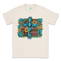 Natural western gemstone cross sunflowers serape leopard glitter Classic Tee - Artiststas